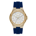 Michael Kors Lennox Three Hand Crystals Silver Dial Black Silicone Strap Watch For Women - MK7247