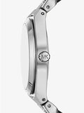 Michael Kors Lennox Pave Three-Hand Crystals Silver Dial Silver Steel Strap Watch for Women - MK7488