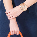 Michael Kors Runway Chronograph Rose Gold Dial Rose Gold Steel Strap Watch for Men - MK8096