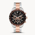 Michael Kors Layton Chronograph Black Dial Two Tone Steel Strap Watch For Men - MK8913