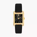 Michael Kors Monroe Three Hand Black Dial Black Leather Strap Watch for Women - MKO1027