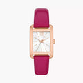 Michael Kors Monroe Three Hand White Dial Pink Leather Strap Watch for Women - MKO1029
