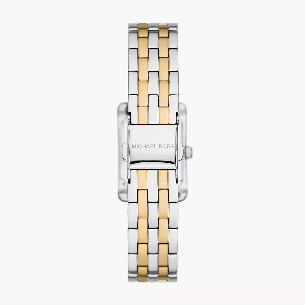 Michael Kors Three-Hand White Dial Two Tone Steel Strap Watch for Women - MKO1035