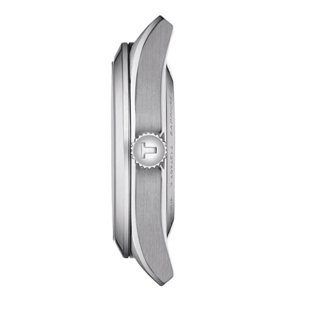 Tissot Gentleman Powermatic 80 Silicium Blue Dial Brown Leather Strap Watch For Men - T127.407.16.041.00