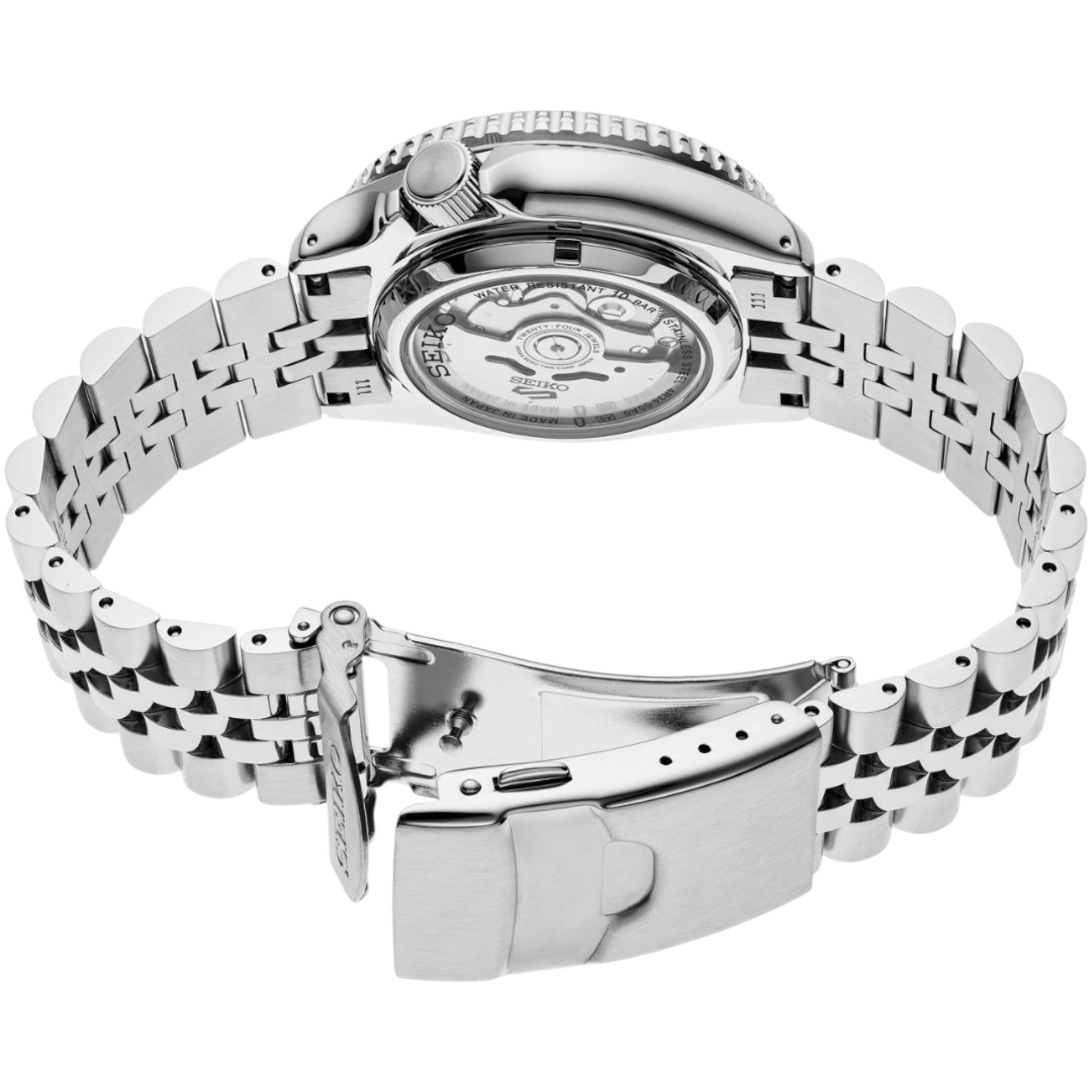 Seiko 5 Sport SKX GMT US Special Creation Automatic Yellow Dial Silver Steel Strap Watch for Men - SSK017K1