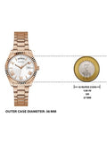 Guess Luna White Dial Rose Gold Steel Strap Watch for Women - GW0308L3