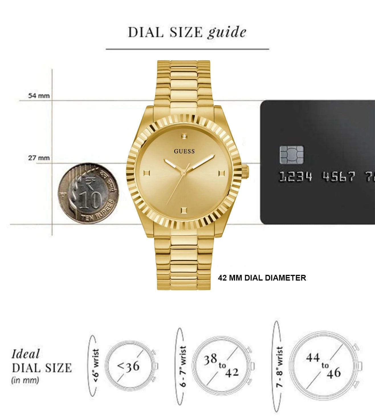 Guess Connoisseur Analog Gold Dial Gold Steel Strap Watch For Men - GW0542G2