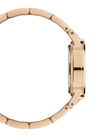 Daniel Wellington Iconic Link Unitone Rose Gold Dial Rose Gold Steel Strap Watch For Women - DW00100401