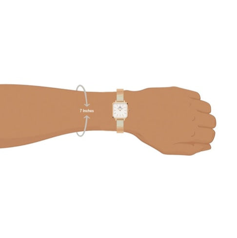 Daniel Wellington Quadro Studio White Dial Gold Stainless Steel Watch For Women - DW00100517