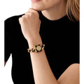 Michael Kors Chain Lock Analog Silver Dial Two Tone Steel Strap Watch for Women - MK4808