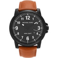 Michael Kors Paxton Analog Black Dial Brown Rubber Strap Watch For Men - MK8502