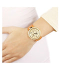 Michael Kors Parker Champagne Dial Orange Leather Strap Watch for Women - MK2279