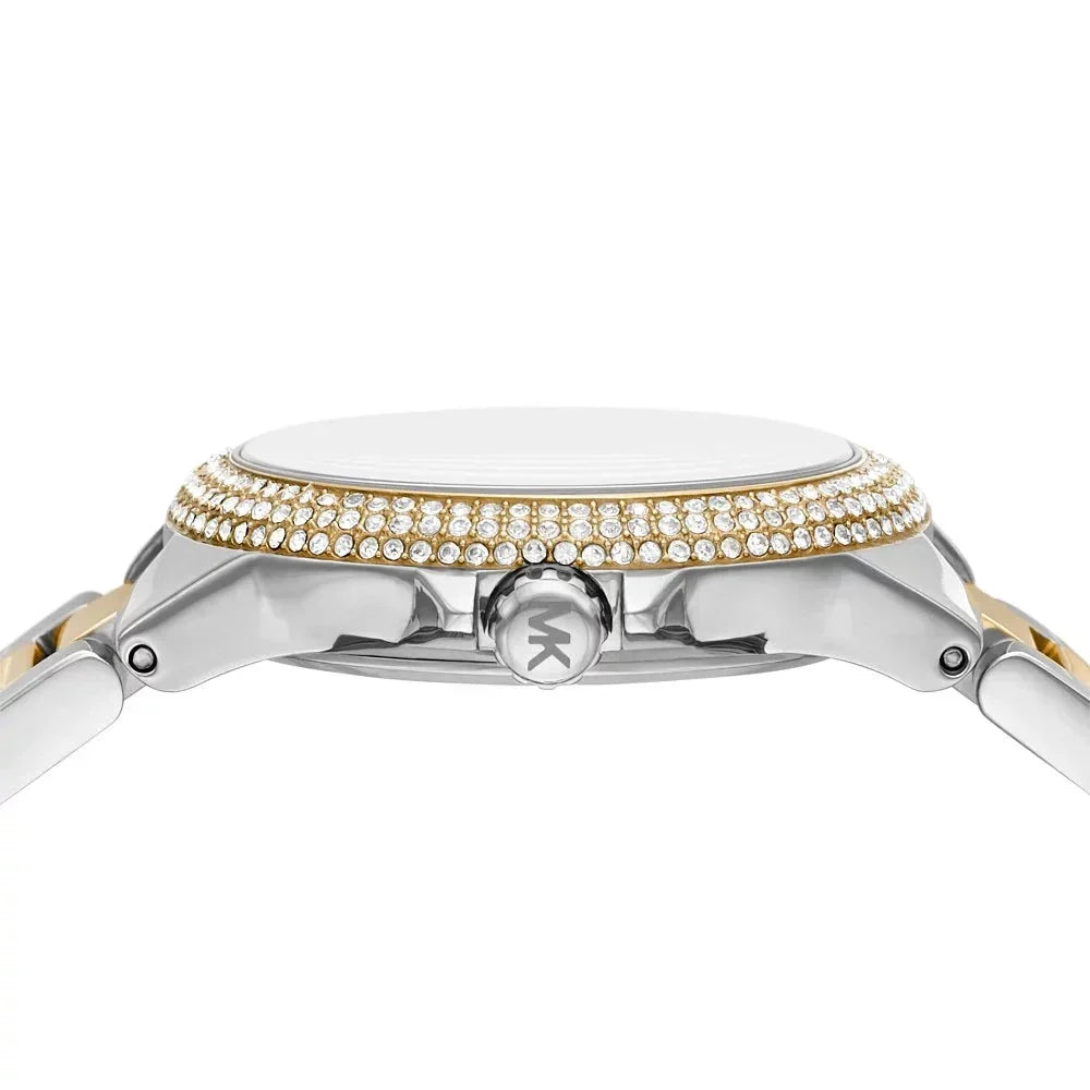 Michael Kors Camille Multifunction Silver Dial Two Tone Steel Strap Watch For Women - MK6982