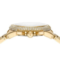 Michael Kors Camille Chronograph White Dial Gold Steel Strap Watch For Women - MK6994