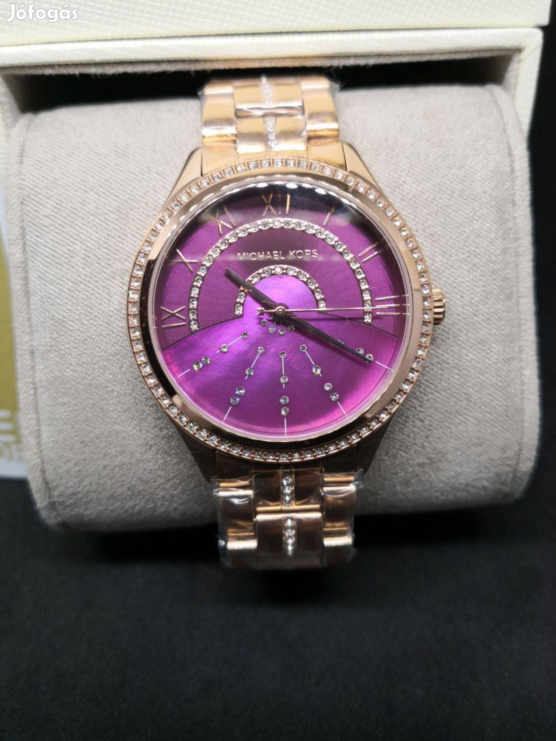 Michael Kors Lauryn Pink Dial Rose Gold Steel Strap Watch for Women - MK3722