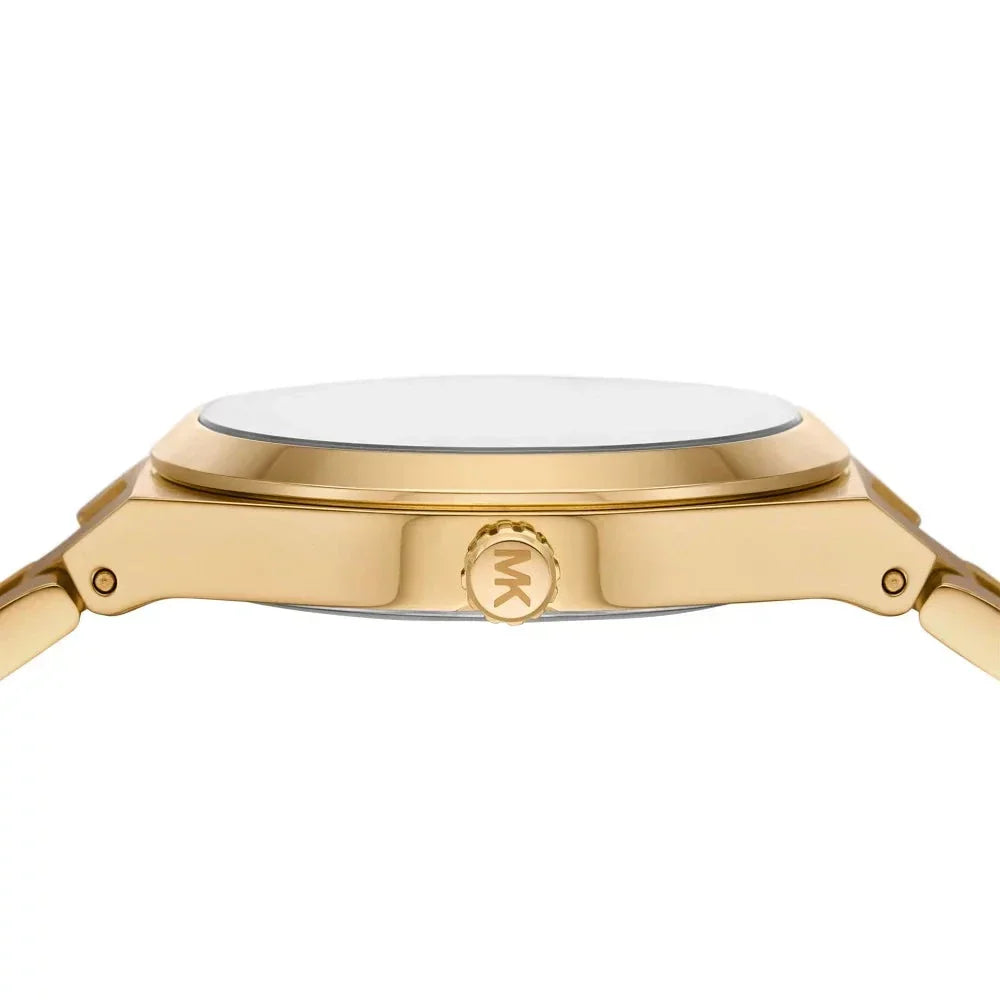 Michael Kors Lennox Analog Blue Dial Gold Steel Strap Watch for Women - MK7460