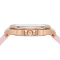 Michael Kors Mini Lennox Three-Hand Rose Gold Dial Pink Silicone Strap Watch For Women - MK7282