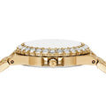 Michael Kors Lennox Quartz Green Dial Gold Steel Strap Watch For Women - MK7395