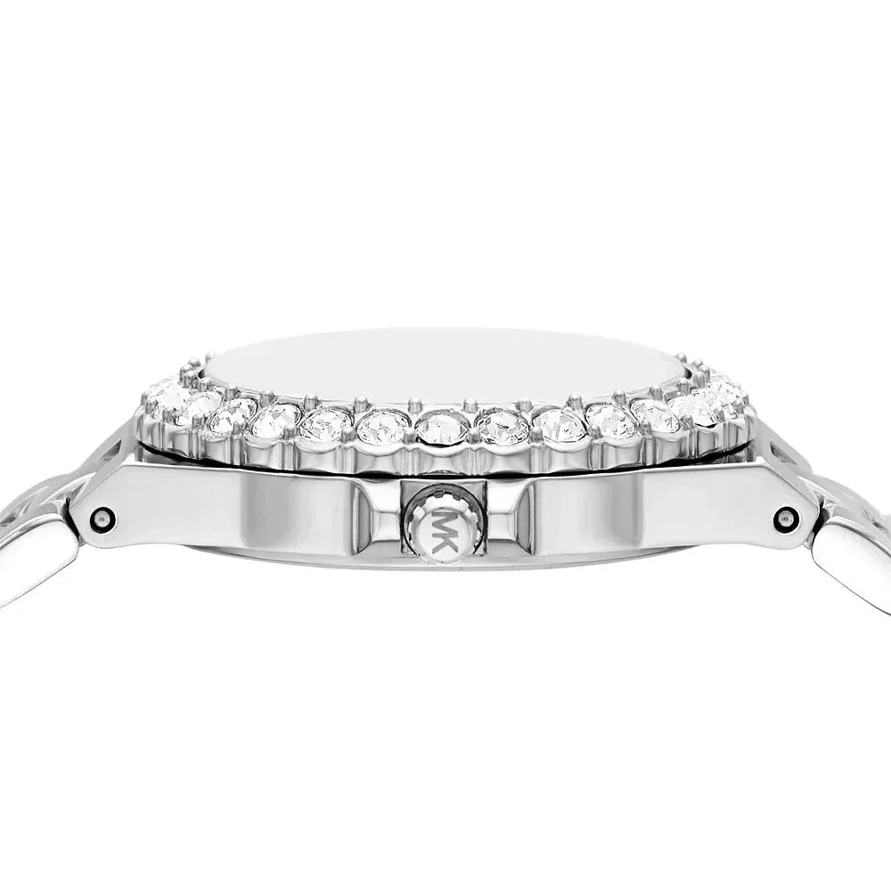 Michael Kors Lennox Three-Hand Blue Dial Silver Steel Strap Watch For Women - MK7397