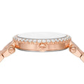 Michael Kors Parker Three-Hand Mother of Pearl White Dial Rose Gold Steel Strap Watch For Women - MK4695