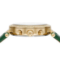 Michael Kors Parker Chronograph Green Dial Green Leather Strap Watch For Women - MK6985