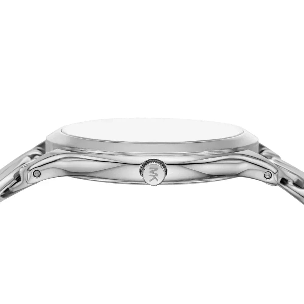 Michael Kors Runway Three-Hand Silver Dial Silver Steel Strap Watch for Women - MK7474
