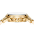 Michael Kors Runway Chronograph Gold Dial Gold Steel Strap Watch For Women - MK7323