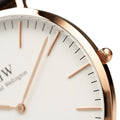 Daniel Wellington Classic Sheffield White Dial Black Leather Strap Watch for Women - DW00100036