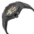 Maserati Potenza Skeleton Limited Edition Black Dial Black Leather Strap Watch For Men - R8821108027