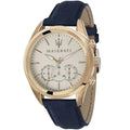 Maserati Epoca Chronograph White Dial Black Leather Strap Watch For Men - R8871618016