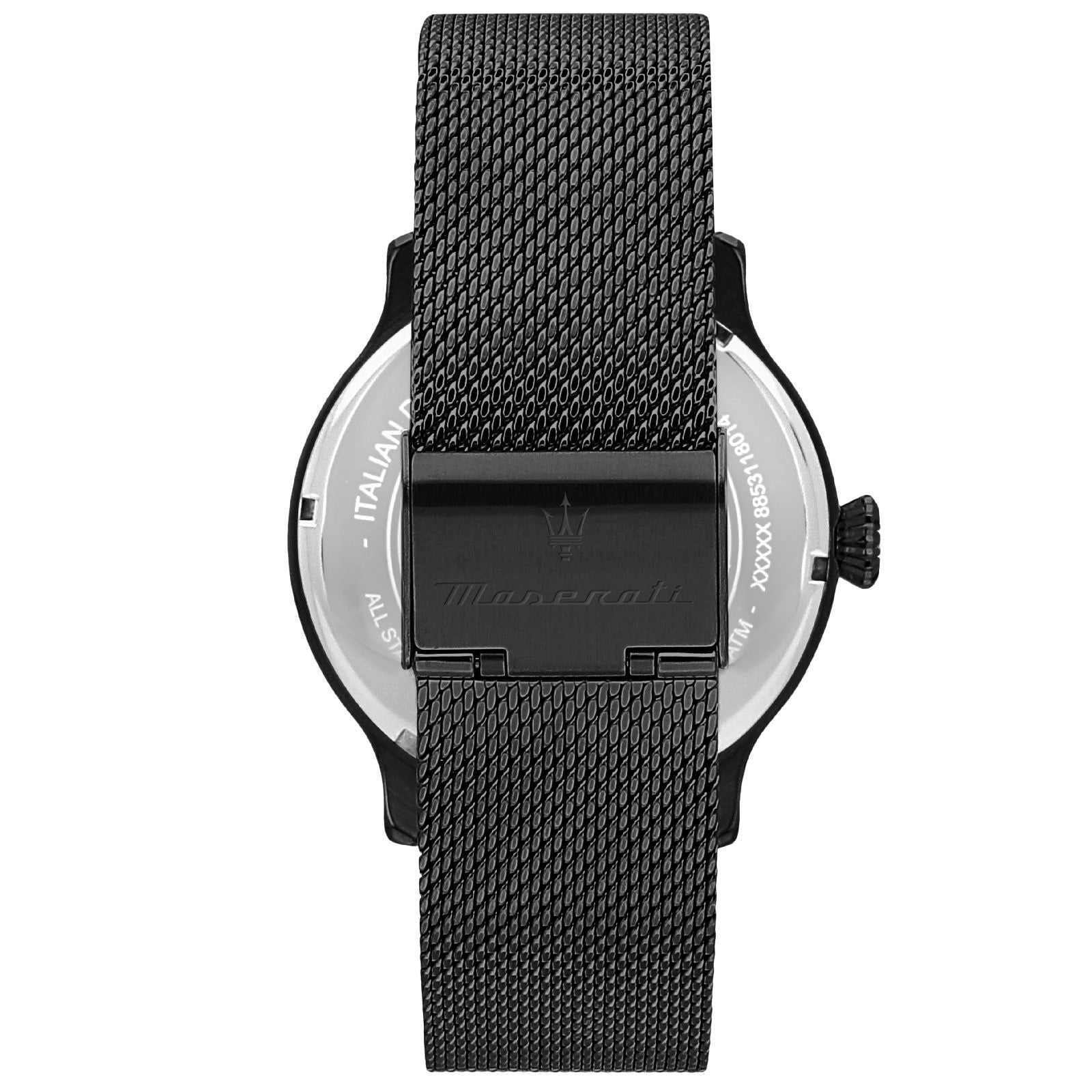 Maserati Epoca Chronograph Black Dial Black Mesh Strap Watch For Men - R8873618013