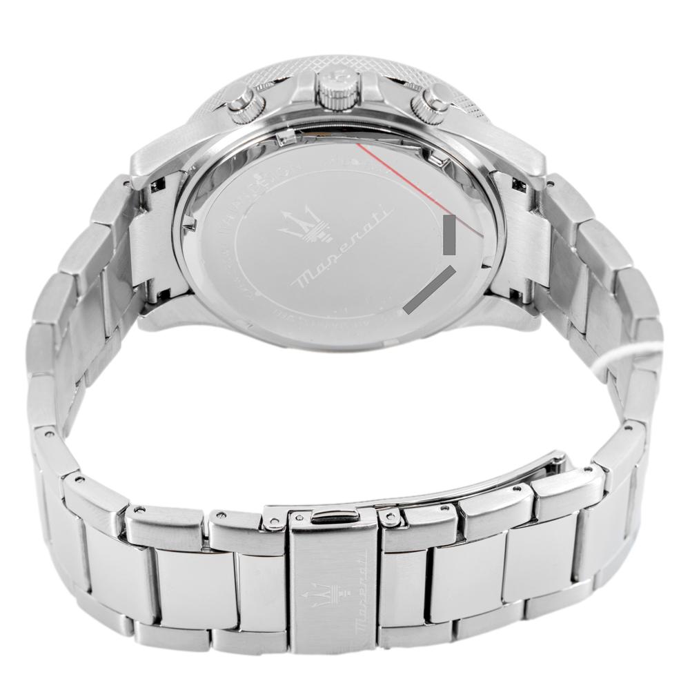 Maserati SFIDA Chronograph Black Dial Silver Steel Strap Watch For Men - R8873640015