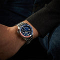 Seiko 5 Sports Automatic Blue Dial Silver Steel Strap Watch For Men - SRPD53K1