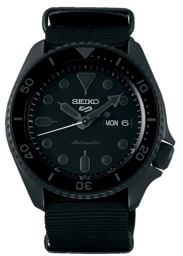 Seiko 5 Sports Automatic Black Dial Black NATO Strap Watch For Men - SRPD79K1