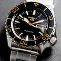 Seiko 5 Sport Automatic SKX Series Black Dial Silver Steel Strap Watch for Men - SRPK99K1