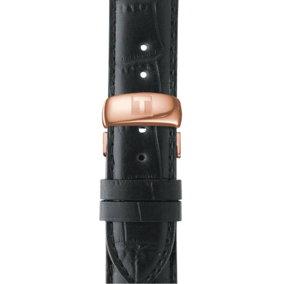 Tissot Le Locle Powermatic 80 Black Dial Black Leather Strap Watch For Men - T006.407.36.053.00