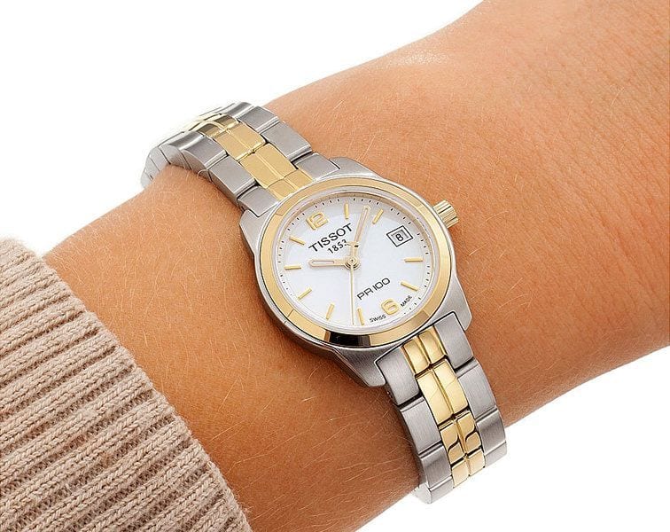 Tissot T Classic PR100 Gold Plated Quartz Watch For Women - T049.210.22.017.00