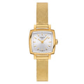 Tissot Lovely Square Silver Dial Gold Mesh Bracelet Watch For Women - T058.109.33.031.00