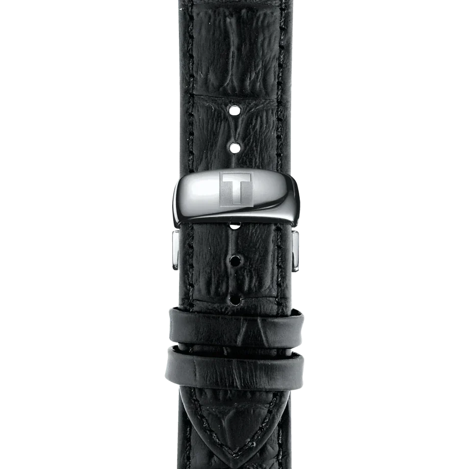 Tissot T Classic Tradition Quartz Black Dial Black Leather Strap Watch For Men - T063.610.16.058.00