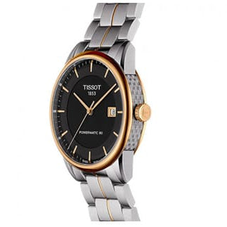 Tissot Luxury Powermatic 80 Black Dial Silver Steel Strap Watch For Men - T086.407.22.051.00