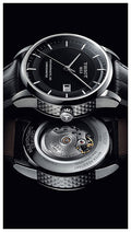 Tissot T Classic Luxury Powermatic 80 Black Dial Black Leather Strap Watch For Men - T086.408.16.051.00