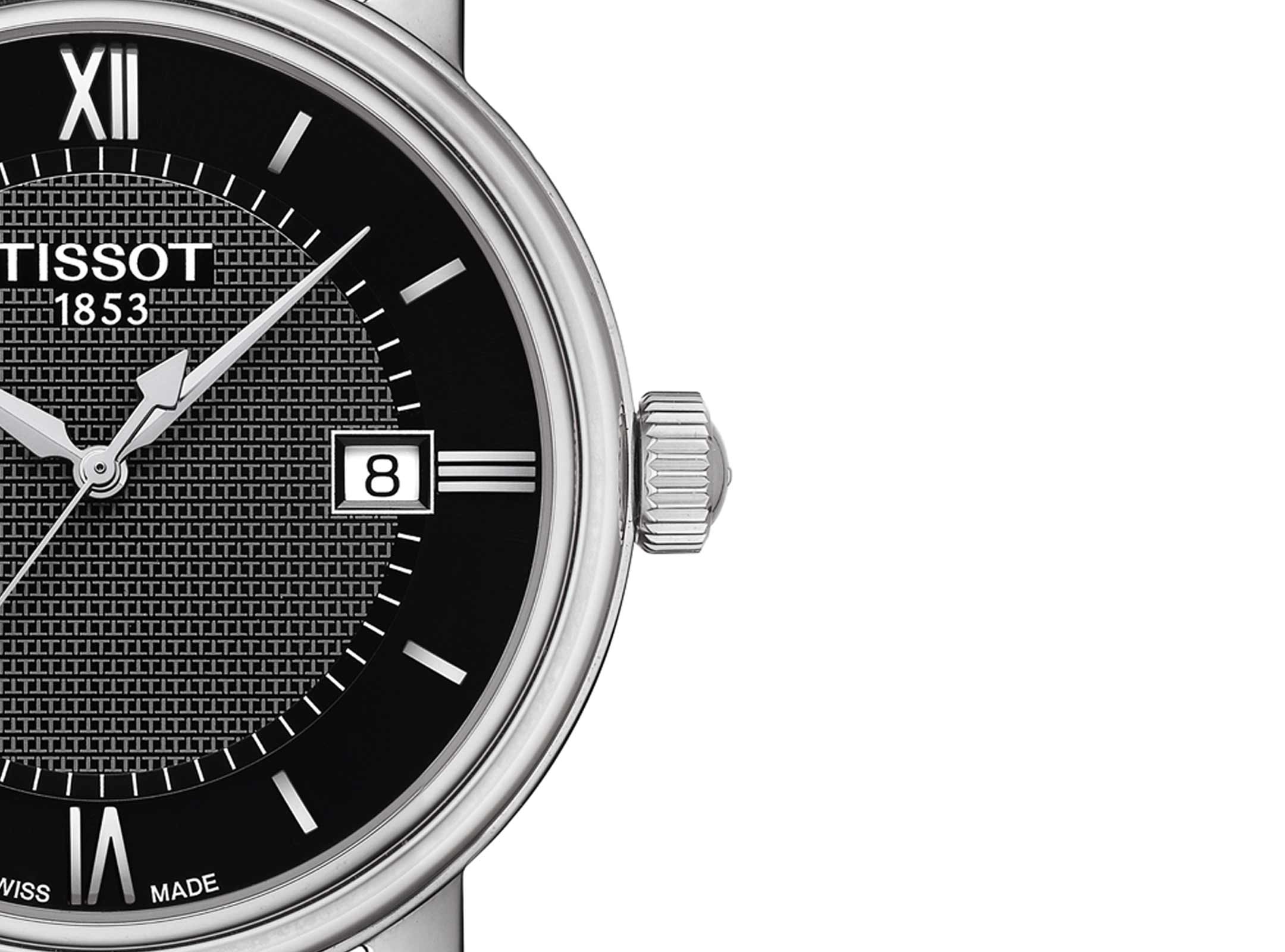 Tissot T Classic Bridgeport Black Dial Black Leather Strap Watch For Men - T097.410.16.058.00
