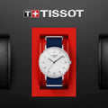 Tissot T Classic Everytime Large White Dial Blue NATO Strap Watch For Men - T109.610.17.037.00
