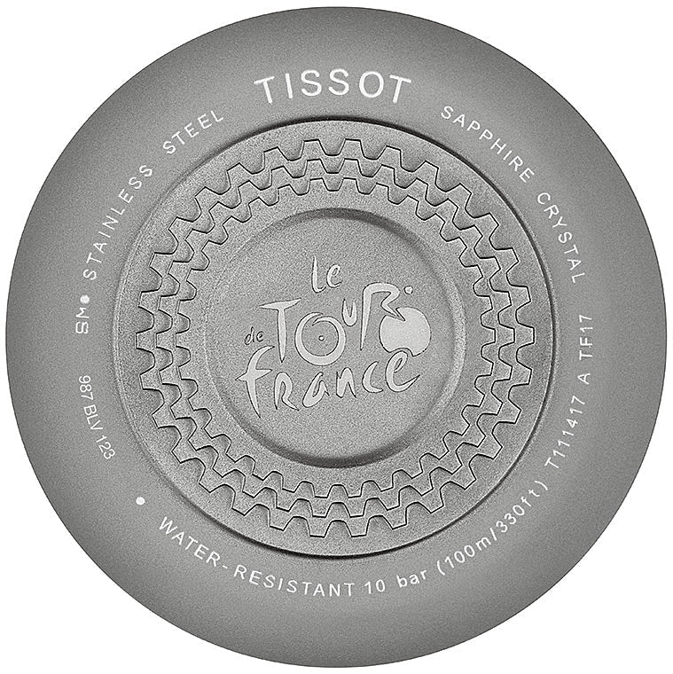 Tissot T Bike Cycling Tour de France Black Dial Two Tone Rubber Strap Watch For Men - T111.417.37.441.00