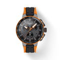 Tissot T Race Cycling Chronograph Black Dial Two Tone Rubber Strap Watch For Men - T111.417.37.441.04