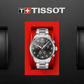 Tissot T Classic Chrono XL Black Dial Silver Steel Strap Watch For Men - T116.617.11.057.01