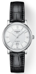 Tissot Carson Premium Lady Born to Be Brace Special Edition Silver Dial Black Leather Strap Watch for Women - T122.207.16.036.00