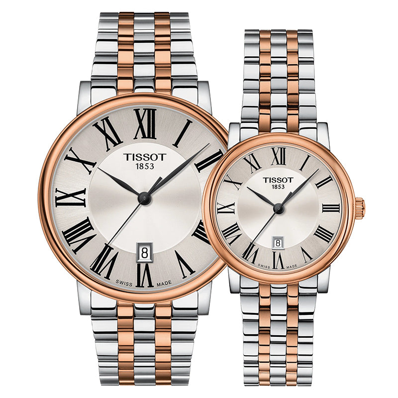 Tissot Carson Premium Lady Silver Dial Two Tone Steel Strap Watch For Women - T122.210.22.033.01