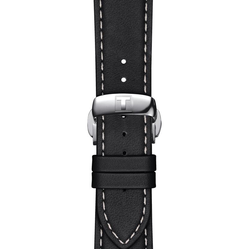 Tissot Gentleman Black Dial Black Leather Strap Watch For Men - T127.410.16.051.00