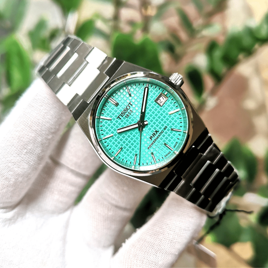 Tissot PRX Powermatic 80 Light Green Dial Silver Steel Strap Watch for Men - T137.207.11.091.01